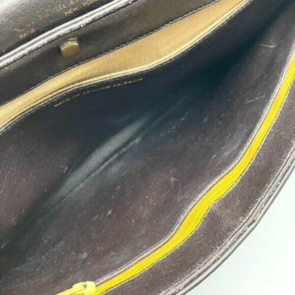 RARE Vintage Dior Brown Leather 2-way Shoulder Bag w Brown Trotter Print - Picture 3 of 10